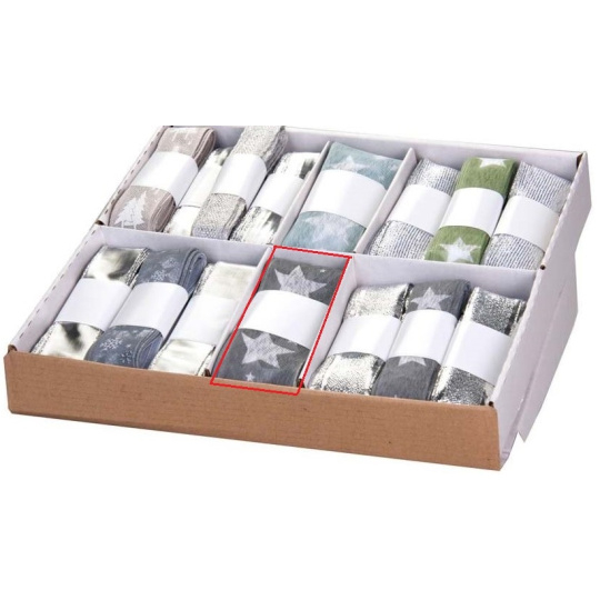 Ditipo Stuha látková s drátkem šedá s bílými hvězdami 2 m x 40 mm