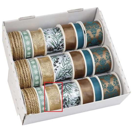 Ditipo Stuha Winter zlatá lesklá 2,5 m x 25 mm