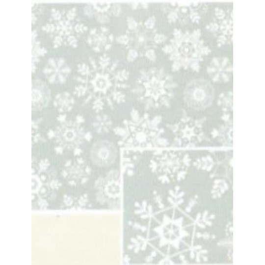 Nekupto Dárkový balicí papír 70 x 200 cm Vánoční Šedý s bílými vločkami
