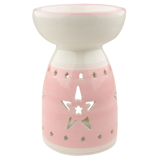 Aromalampa keramická růžová s hvězdou 16 cm