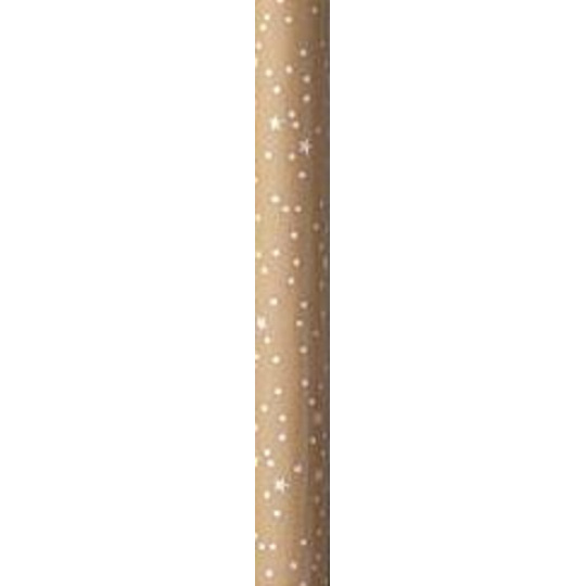 Zoewie Dárkový balicí papír 70 x 150 cm Vánoční Scandi Style přírodní bílé puntíky a hvězdičky