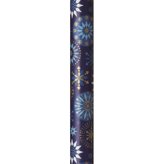 Präsenta Dárkový balicí papír 70 cm x 5 m Vánoční modrý s modrozlatými a modrobílými hvězdami