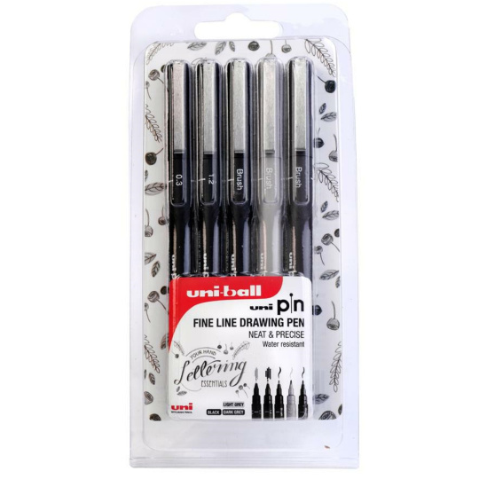 Uni-ball PIN Vynikající kreslicí liner pro profesionální umělce i nadšené výtvarníky, sada linerů 5 kusů