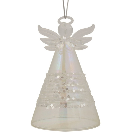 Anděl skleněný na postavení 9 cm