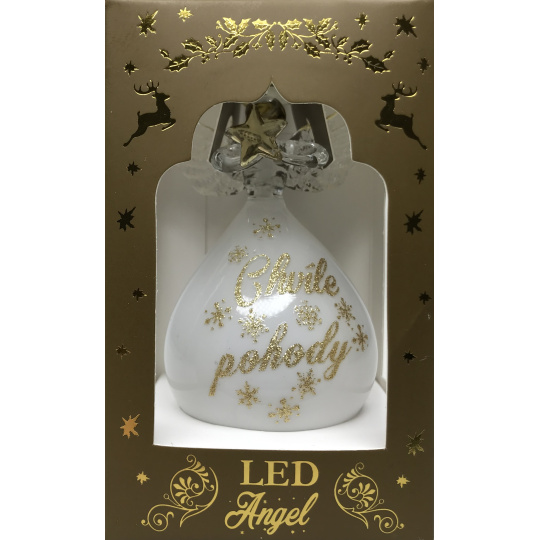 Epee Vánoční anděl s LED zlatý - Chvíle pohody na zavěšení 10 cm