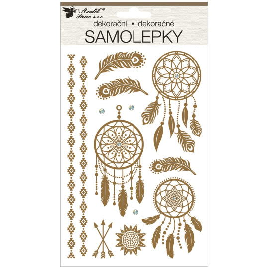 Samolepky plastické Lapače snů s kamínky 14,5 x 25 cm