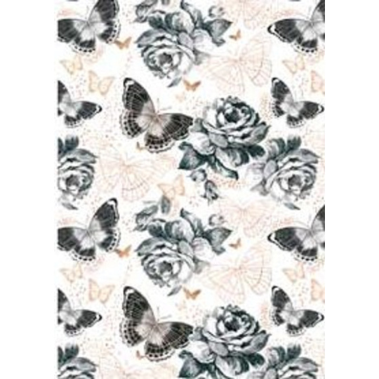 Ditipo Dárkový balicí papír 70 x 100 cm Bílý s motýlky 2 archy