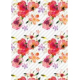 Ditipo Dárkový balicí papír 70 x 100 cm Bílý červené květy 2 archy