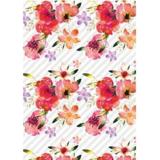 Ditipo Dárkový balicí papír 70 x 100 cm Bílý červené květy 2 archy