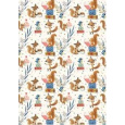 Ditipo Dárkový balicí papír 70 x 100 cm Bílý lišky, veverky a modří ptáčci 2 archy