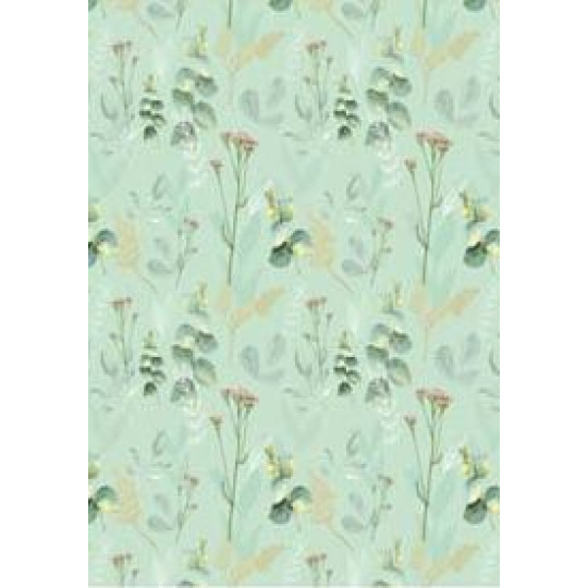 Ditipo Dárkový balicí papír 70 x 100 cm Zelený větvičky 2 archy