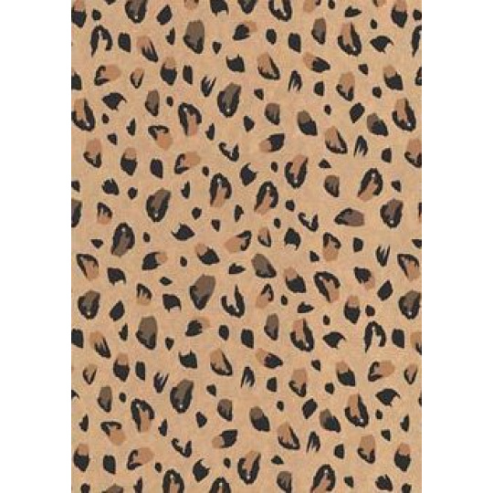 Ditipo Dárkový balicí papír 70 x 200 cm KRAFT Černo-hnědé skvrny gepard