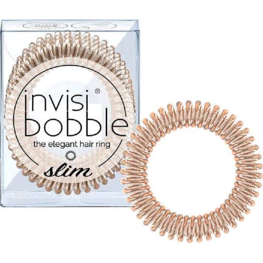 Invisibobble Slim Bronze Me Pretty Gumička do vlasů bronzová spirálová 3 kusy