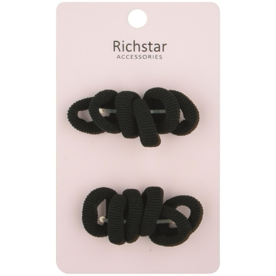 Richstar Accessories Gumki do włosów czarne podstawowe 3 cm 12 sztuk