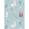 Ditipo Dárkový balicí papír 70 x 200 cm Vánoční Disney Anna, Elsa a Olaf v kolečkách světle zelený