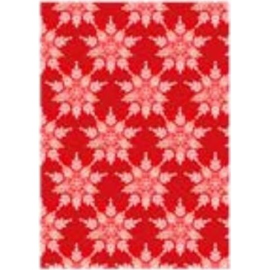 Ditipo Dárkový balicí papír 70 x 100 cm Vánoční červený - velké bílé vločky 2 archy