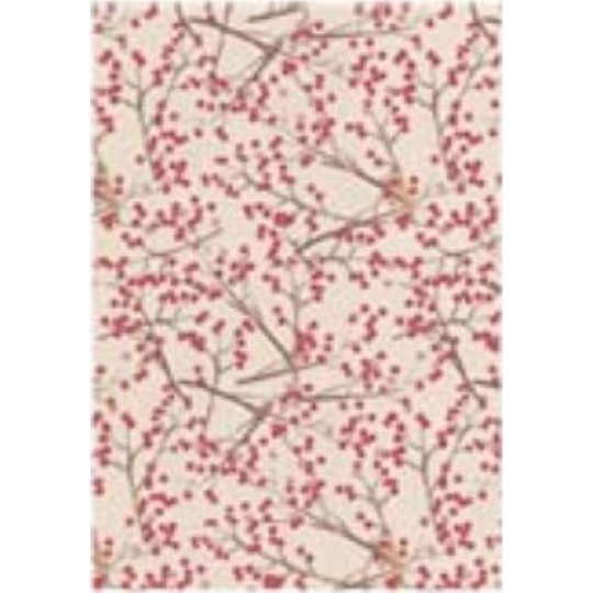 Ditipo Dárkový balicí papír 70 x 200 cm Vánoční KRAFT Větvičky červené bobulky