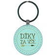 Nekupto Klíčenka kulatá z koženky Díky za vše 4,5 cm
