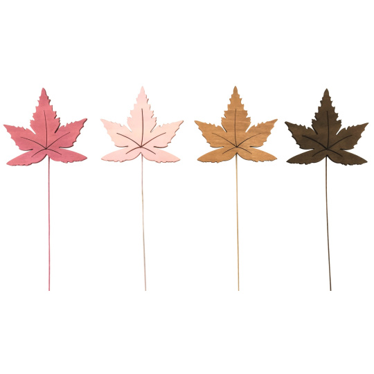 List dřevěný 10 cm + drátek, různé barvy