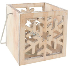 Świeca drewniana z wyciętą wkładką 10 cm