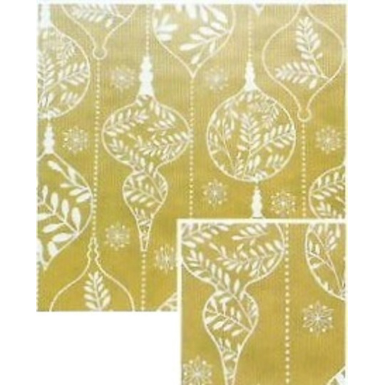 Nekupto Dárkový balicí papír vánoční 70 x 200 cm Zlatý bílé baňky