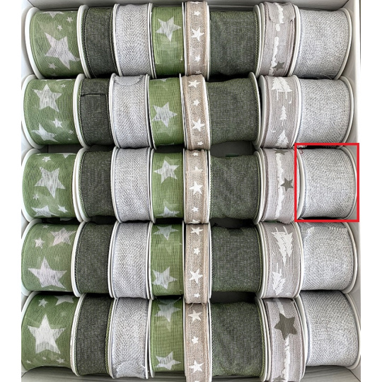 Ditipo Stuha látková s drátkem Stříbrná 2 m x 40 mm