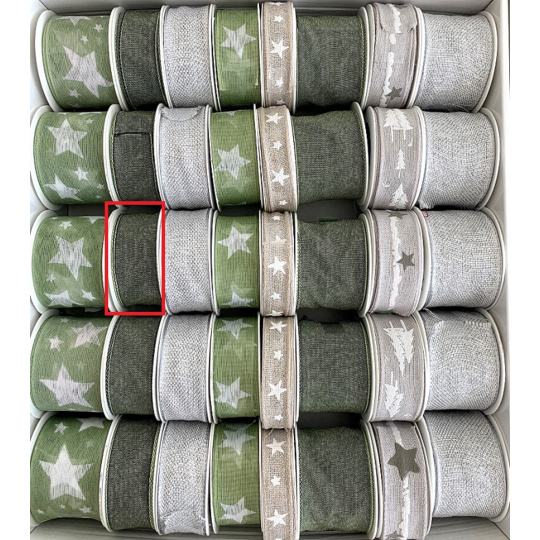 Ditipo Stuha látková s drátkem Zelená 3 m x 25 mm