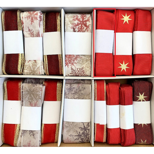 Ditipo Szalag szövetből dróttal Piros 3 m x 25 mm