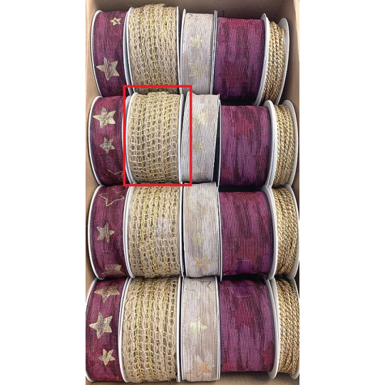 Ditipo Stuha látková Exclusive Jutová se zlatými nitkami 2 m x 30 mm