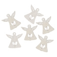 Anděl dřevěný na kolíčku stříbrný 3 cm 6 kusů