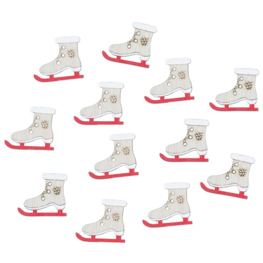 Brusle dřevěná s lepíkem Přírodní 3,5 cm 12 kusů