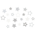 Hvězda dřevěná šedá a bílá 2,5 cm 12 kusů + 3,5 cm 12 kusů