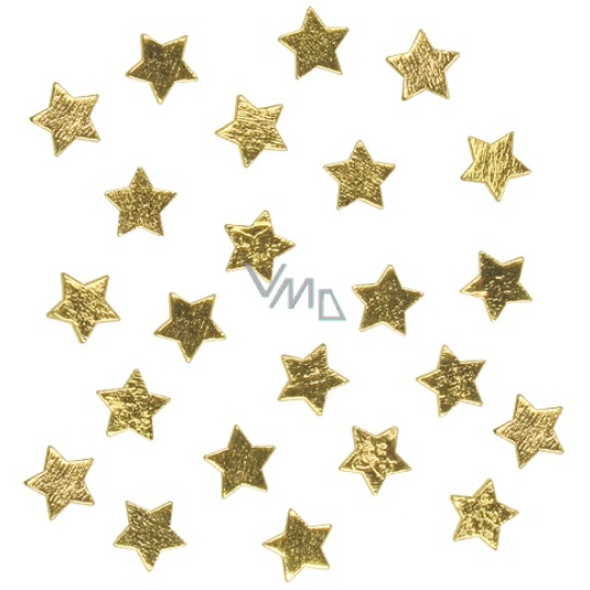 Hvězdičky dřevěné zlaté 2,5 cm 24 kusů Hvězdičky dřevěné zlaté 2,5 cm 24 kusů