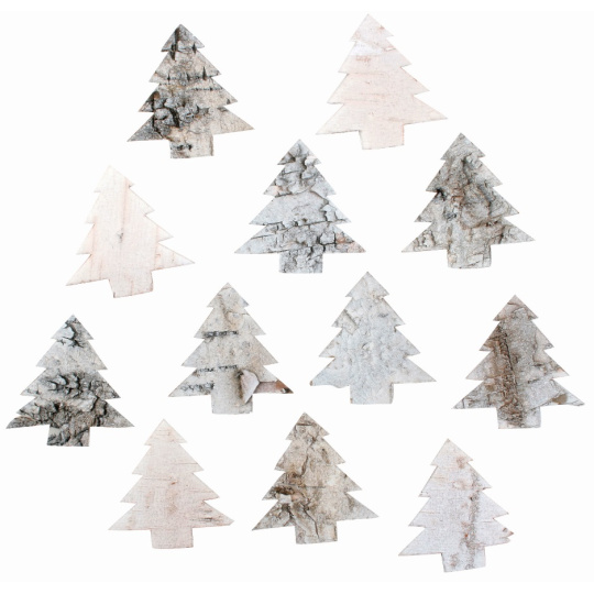 Stromy z březové kůry přírodní, hnědá 5 cm 12 kusů