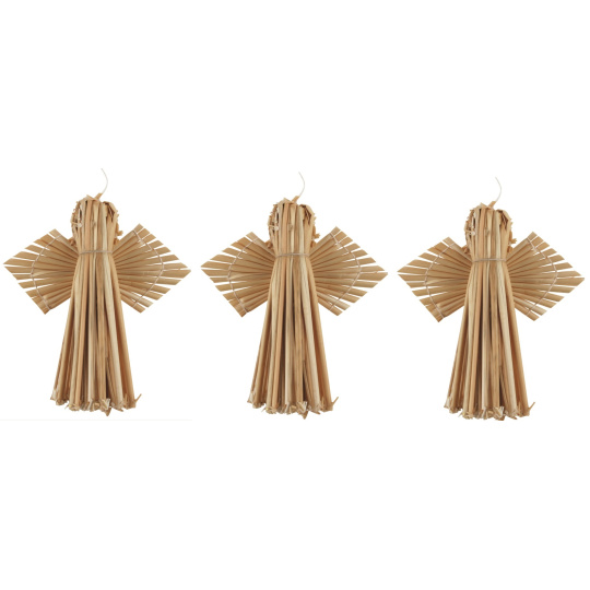 Slaměný anděl na zavěšení 10 cm 3 kusy Slaměný anděl na zavěšení 10 cm 3 kusy