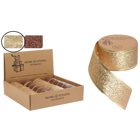 Emocio Stuha se zlatým glitrem zlatá 2700 x 38 mm