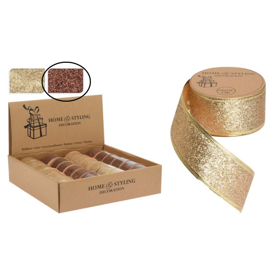 Emocio Stuha s glitrem meděná 2700 x 38 mm