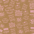 Apli Dárkový balicí papír 70 x 200 cm Kraft Fun přírodní s růžovými nápisy