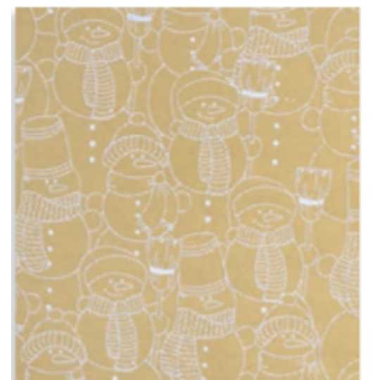 Zoewie Dárkový balicí papír 70 x 150 cm Vánoční Simply The Best přírodní sněhuláci