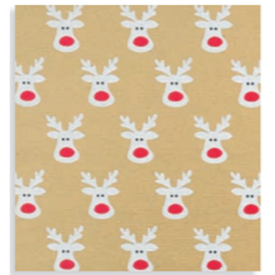 Zoewie Dárkový balicí papír 70 x 150 cm Vánoční Simply The Best přírodní hlava soba