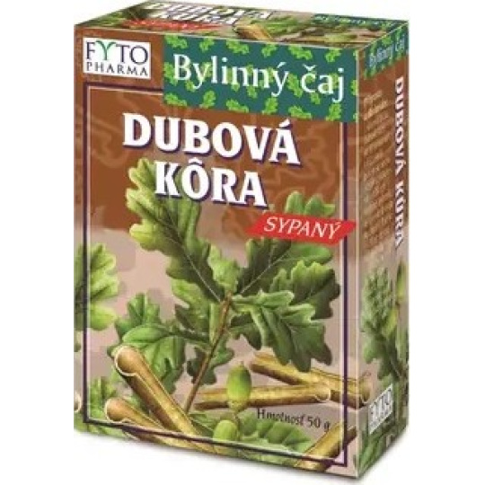 Fytopharma Dubová kůra sypaný bylinný čaj ke zvlhčení sliznic a zlepšení vzhledu pokožky 50 g Fytopharma Dubová kůra sypaný bylinný čaj ke zvlhčení sliznic a zlepšení vzhledu pokožky 50 g