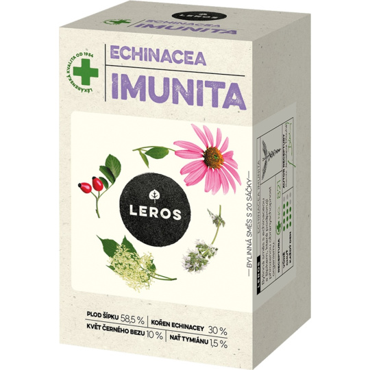 Leros Echinacea imunita bylinná směs s echinaceou a šípkem, které podporují přirozenou obranyschopnost organismu 20 x 1,5 g Leros Echinacea imunita bylinná směs s echinaceou a šípkem, které podporují přirozenou obranyschopnost organismu 20 x 1,5 g