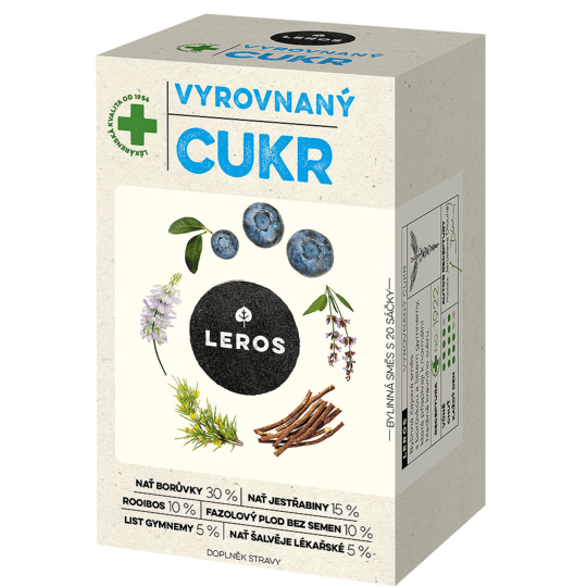 Leros Vyrovnaný cukr bylinný čaj přispívá k normální hladině krevního cukru 20 x 1 g