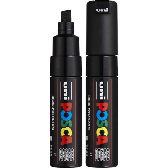 Posca Univerzální akrylátový popisovač se širokým seříznutým hrotem 8 mm Černá PC-8K