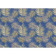 Ditipo Dárkový balicí papír 70 x 100 cm Modrý se zlatým kapradím 2 archy