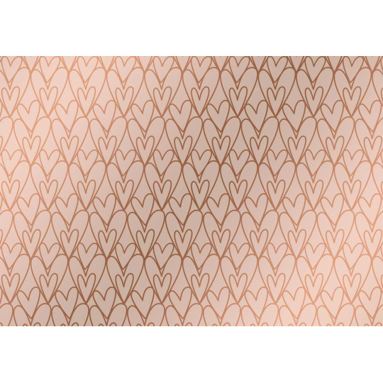 Ditipo Dárkový balicí papír 70 x 100 cm Béžový s hnědými srdíčky 2 archy