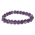 Ametyst chevron náramek elastický přírodní kámen, kulička 8 mm / 16 - 17 cm, kámen králů a biskupů