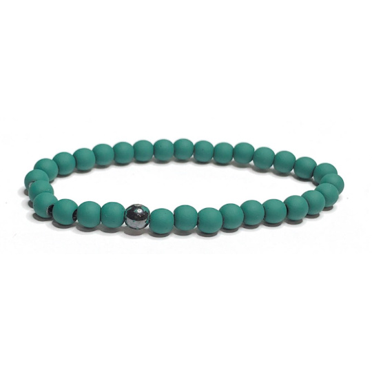 Hematit pogumovaný náramek elastický přírodní kámen, kulička 6 mm / 16 - 17 cm, kámen zdravé krve