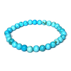 Tyrkenit náramek elastický přírodní kámen, kulička 6 mm / 16 - 17 cm, kámen mladých lidí, hledá životní cíl