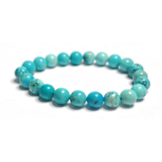 Tyrkenit náramek elastický přírodní kámen, kulička 8 mm / 16 - 17 cm, kámen mladých lidí, hledá životní cíl